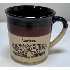 Vintage Hardee's Rise and Shine Stoneware Coffee Mug 1989‎ Homemade Biscuits Cup
